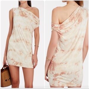 Enza Costa One Shoulder Tie Dye Jersey Dress